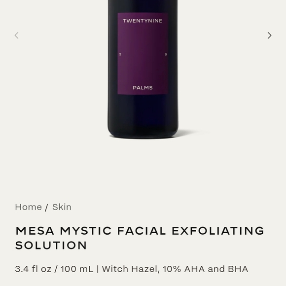 TWENTYNINE PALMS Mesa Mystic Facial Exfoliating Solution NEW